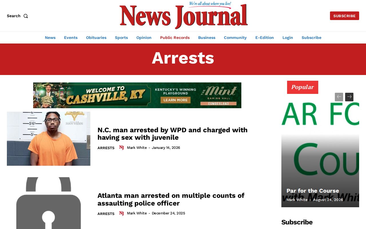 Knox County and Corbin crime news arrests category from the News Journal