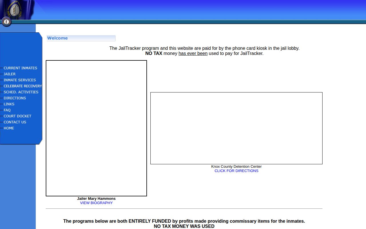 Knox County Detention Center booking and roster source